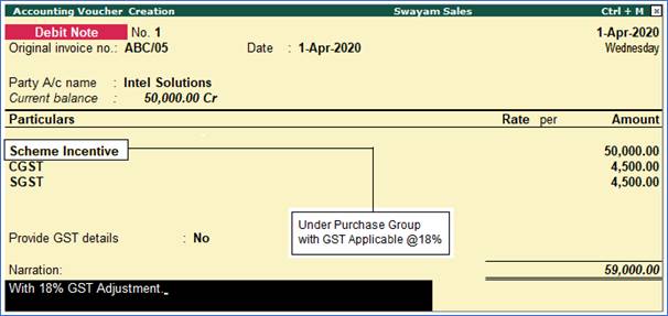 Purchase Return or Debit Note Voucher in TallyERP9 Purchase Return or Debit Note Voucher in TallyERP9